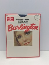Vintage Burlington Pantyhose, Small Medium Navy Sandalfoot, Fit To Be Sheer