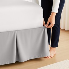 Luxury Hotel Quality Bed Skirt Brushed Microfiber Pleated Tailored Dust Ruffle