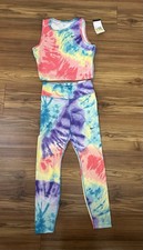 Nike Women  s Tie Dye Crop Tank  Leggings Set Small  Training Yoga Gym NWT