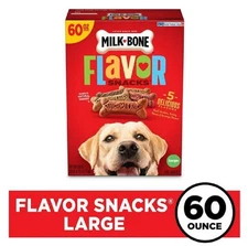 Milk-Bone Flavor Snacks Large Dog Biscuits, Flavored Crunchy Dog Treats, 60 oz.