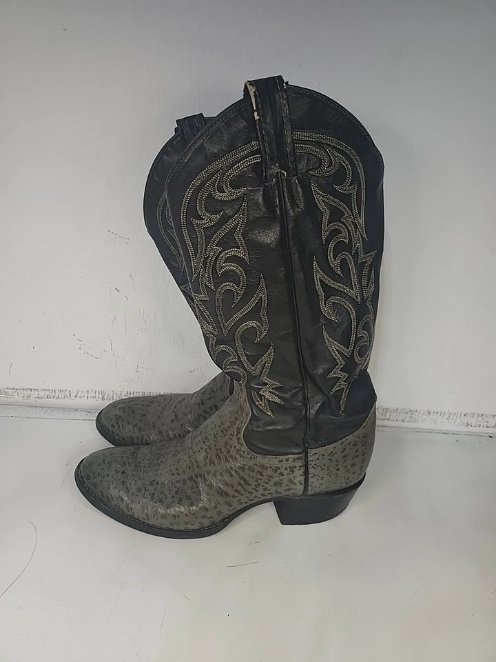 Larry Mahan Men - Size 8.5-9M Vintage Black Snake Cowboy Boots LMM8404 - Image 2 of 4