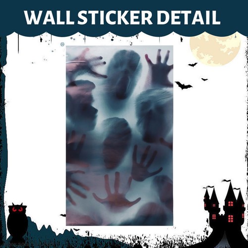Halloween Scary Glass Window Decoration Stickers Party Haunted House Blood Handp - Picture 16 of 24