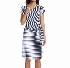 J. McLaughlin Catalina Cloth Elora Bangle Striped Navy Dress Small Resortwear