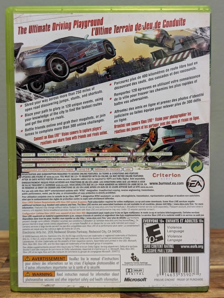 Burnout Paradise (Xbox 360, 2008) CIB Complete - Tested - Near Mint Disc! - Image 3 of 4