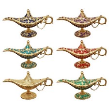 Wunderschöne Aladdin-Geist-Lampe mit kunstvoll geprägter Legende, die Licht