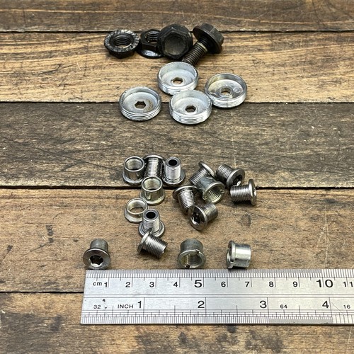Vintage Shimano Chainring Bolts Nuts Crank Dust Caps Parts Kit Lot Washers