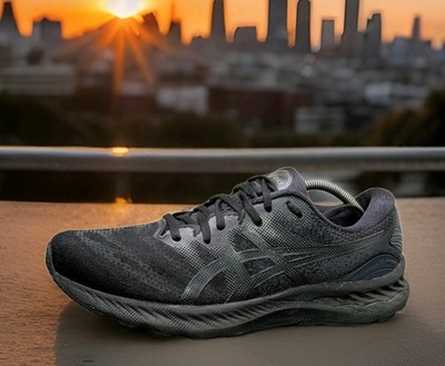 Mens Asics Gel Nimbus 23 Running Shoes Sz 10 Used 101B004 Black Mesh