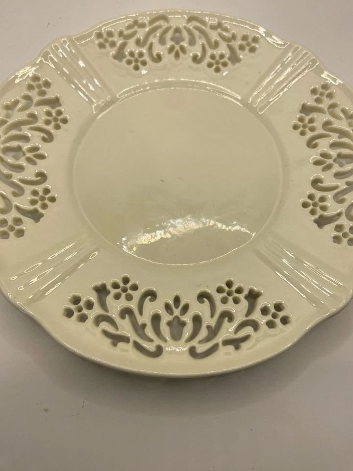 Yankee Candle Blanco Cerámica Decorativa Vela Plato Base Recorte Encaje Juego de 2 Foto 3 de 4