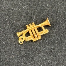 Vintage Trumpet Horn Charm Pendent Wind Instrument Gold