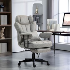 400LBS Big and Tall Massage Office Chair with Footrest, Gray