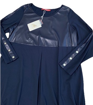 navy blue faux leather dress Waiting For It Faux Leather Mini Dress - Navy