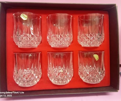 Cristal D'Arques Longchamp 6 New Opened Box Vintage 24% Lead Crystal
