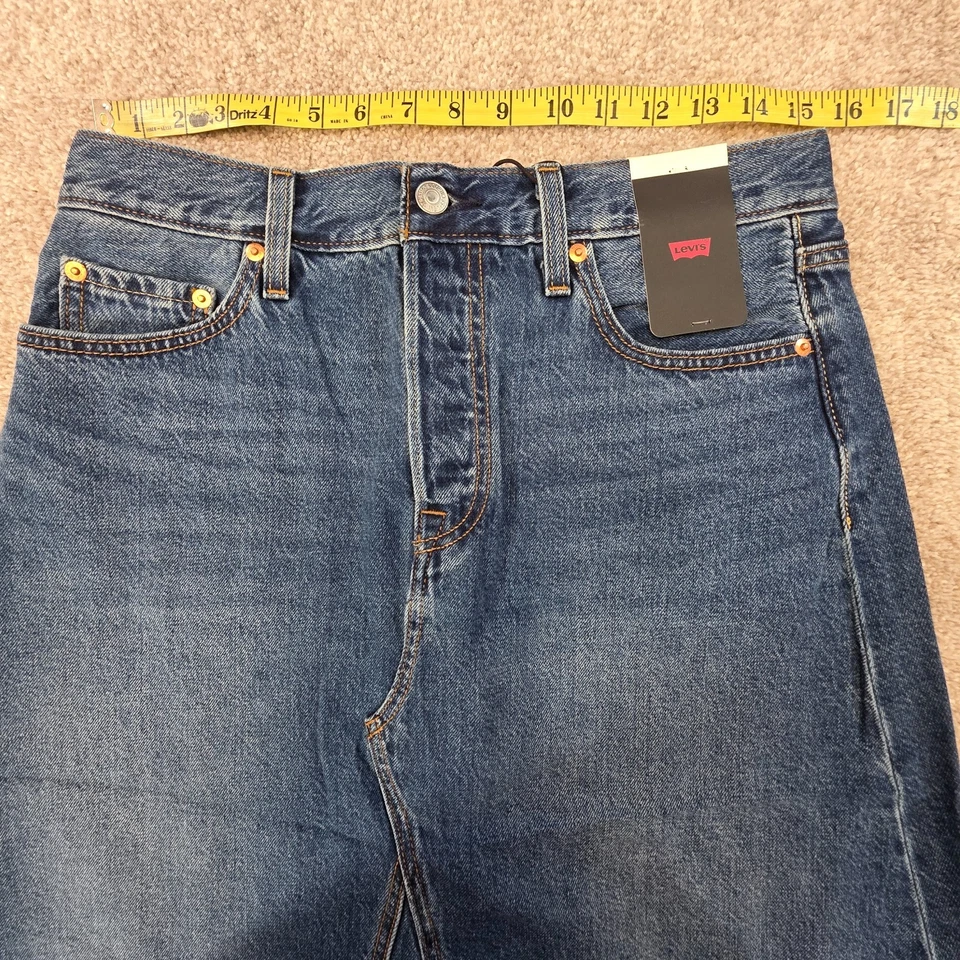 Women's Levi's High Rise A-Line Decon Denim Blue Jean Skirt Size 29 NEW - Image 3 of 4