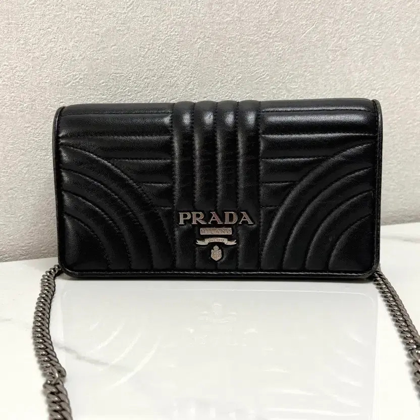 Prada Diagram Mini Chain Bag, Small, With Box thumbnail 6