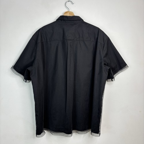 Simone Rocha x H&M Shirt Mens Black Tulle Mesh Large Graphic Print Short Sleeve - Picture 14 of 20