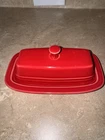 Fiestaware Homer Laughlin HLC Fiesta Scarlet Red Covered Butter Dish Retired