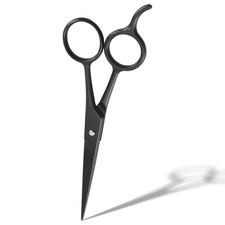 Sharp Stainless Steel Shears Black, Professional Beard Mustache Scissors Trim