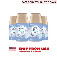 Glade Automatic Air Freshener Refill Clean Linen 6.2oz 4-Pack Odor Eliminator