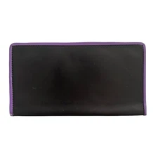 DICK MULLER Black Leather Bifold Checkbook Cover