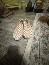 Vans Checkerboard Slip-On Pink White Canvas Shoes