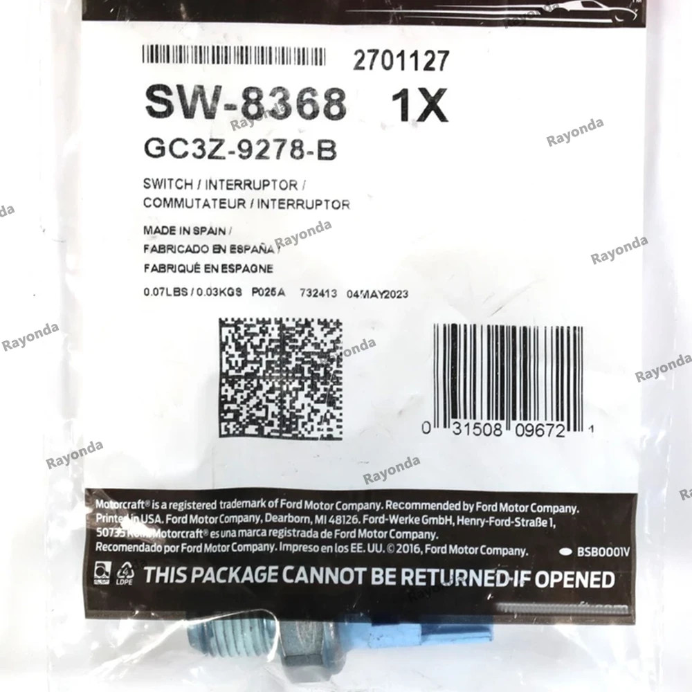 Genuine Ford Motorcraft SW-8368 / GC3Z-9278-B Engine Oil Pressure Sending Unit