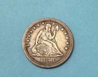 1858 Seated Liberty Quarter.  Nice Type Coin