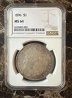 NGC 1896 Morgan Silver Dollar $1 MS64