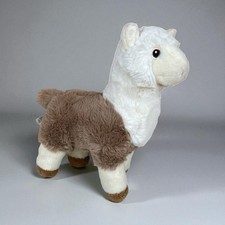 Eco Nation Aurora Llama Alpaca Plush Soft Brown White Zoo Farm Stuffed Animal