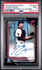 2024 Bowman Draft Chrome Prospect Auto Jacob Cozart #CPAJCO BLK Ref 06/10 PSA 9