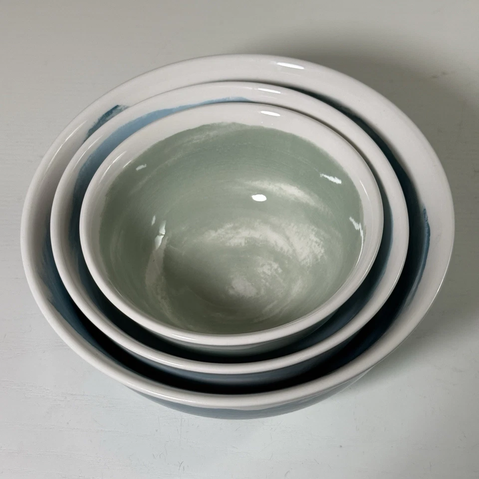 Anthropologie Pepper + Vetiver Nesting Bowls Erin Wolf Set 3 Oceania Serveware - Image 3 of 4