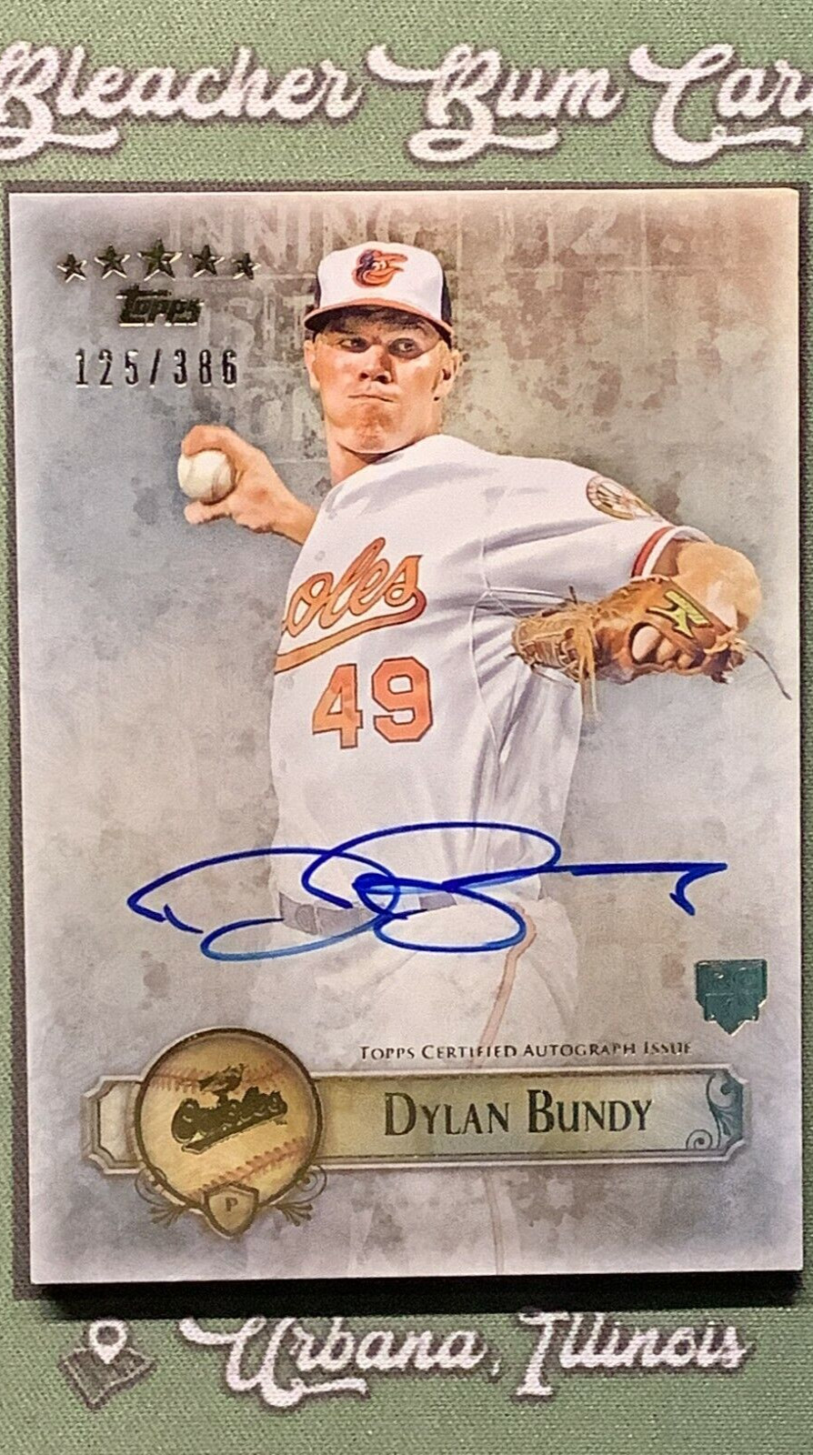 Dylan Bundy 2013 Topps Five Star Rookie Auto /386 Orioles