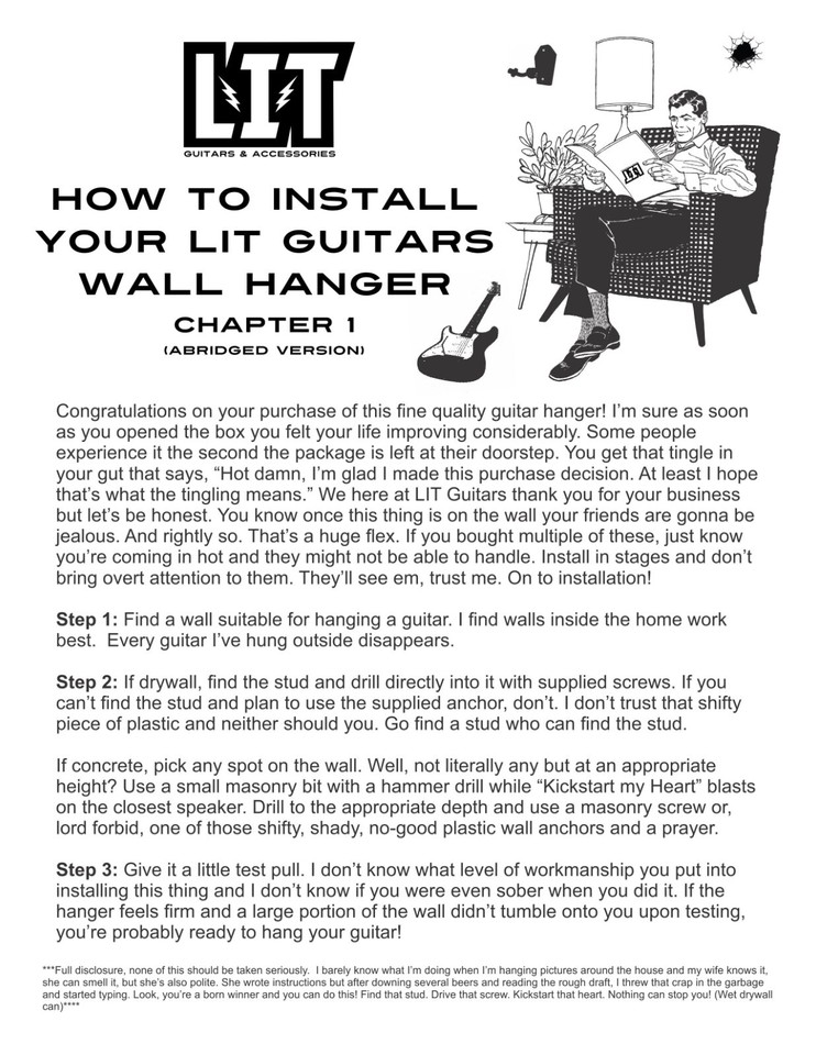 LIT Guitars Coffin Guitar Wall Hanger eBay