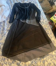 Dzhavael Couture Dress Asymmetrical Bottom Gray Black Size Medium Excellent