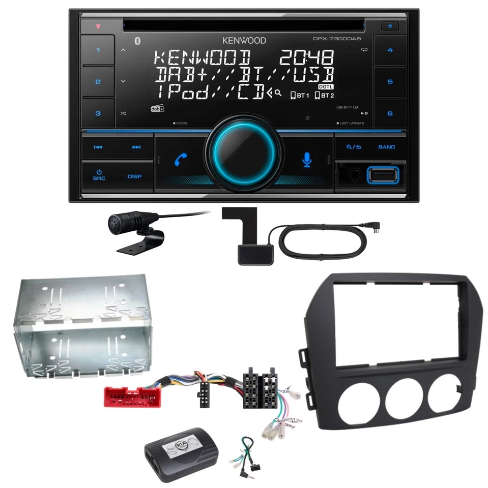 Kenwood DPX-7300DAB Bluetooth Digitalradio USB CD Einbauset für Mazda MX-5 NC FL - Bild 1 von 1