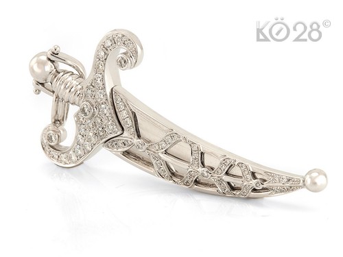 Anhänger Dolch in 750/- Weißgold 18k mit 76 Brillanten 1,09 ct. by Menze (20062) - Bild 2 von 7