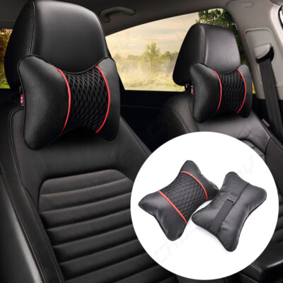 2pcs Universal Car Seat Headrest Pillow Soft Pad Auto Neck Rest
