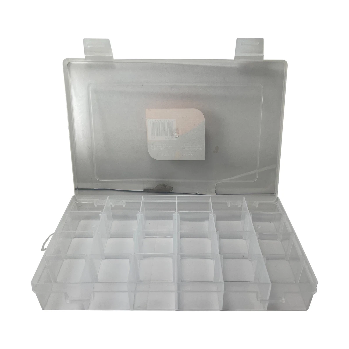 Tackle Box 24 Compartment Clear 10.7 x 7 x 1.75 Plastic Utility Storage Tray