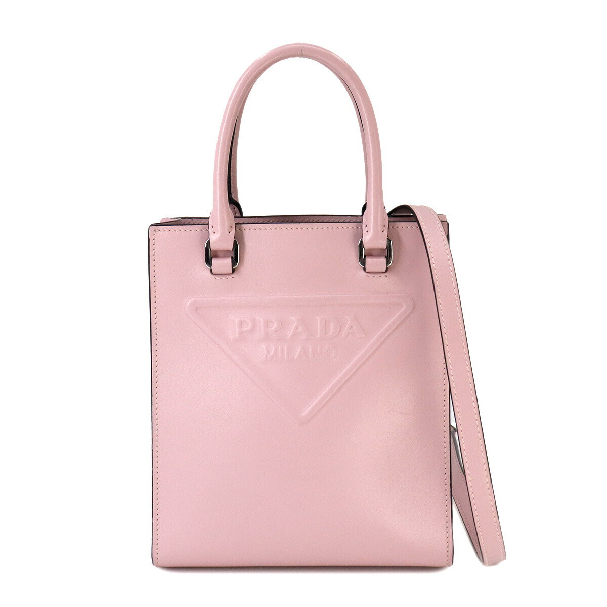 美品】プラダ ショルダーバッグ 2way 三角ロゴ ガレリア ピンク PRADA