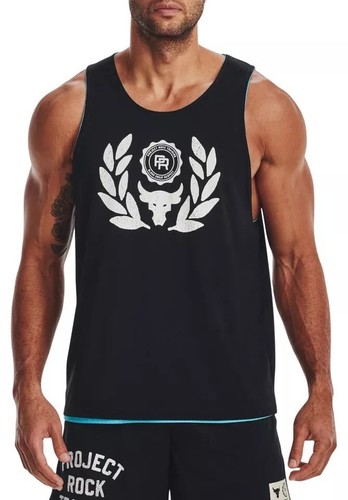 UNDER ARMOUR Project Rock Camiseta sin mangas de malla reversible Negro Azul Talla S *NUEVO* 1377442-433
