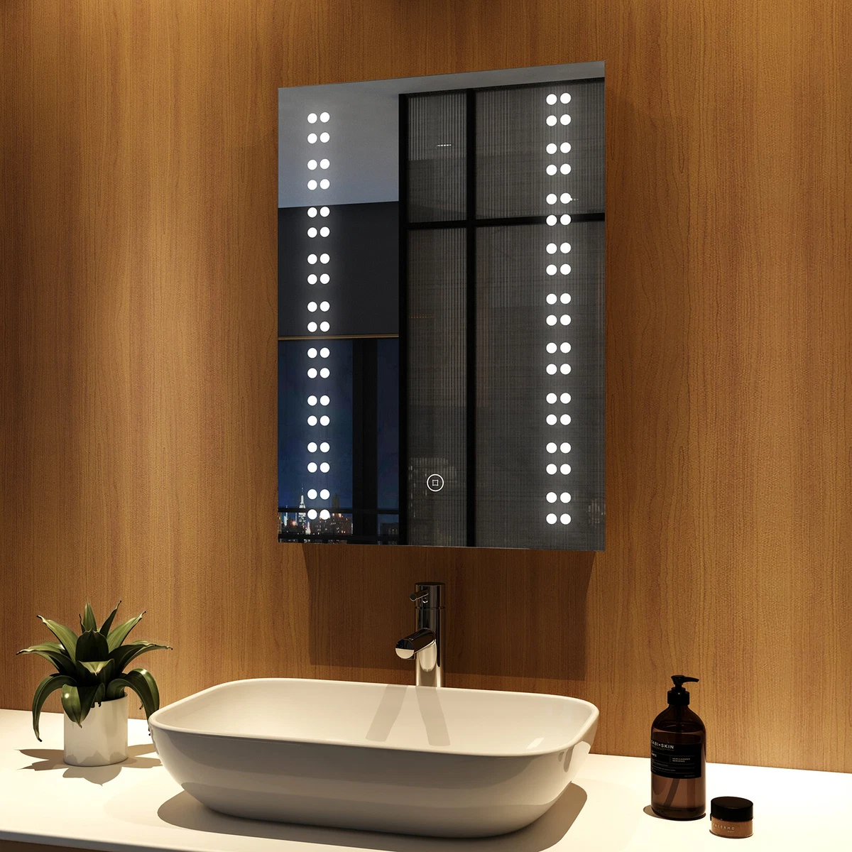 Heated illuminated 2024 bathroom mirror