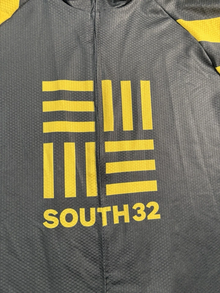 Camiseta de ciclismo Jakroo FONDO feminina zíper completo GG cinza relaxado amarelo South32 Road - Imagem 2 de 4