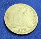 1875-P United States Seated Liberty Quarter Variety 4 Fine Condition 90% Silver