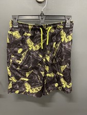 Spyder Boys Swim Shorts Large 14/16 Lined Green Black Trunks Swimwear