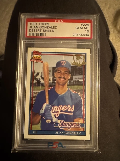 1991 Topps Desert Shield #224 Juan Gonzalez Rangers PSA 10 Rangers