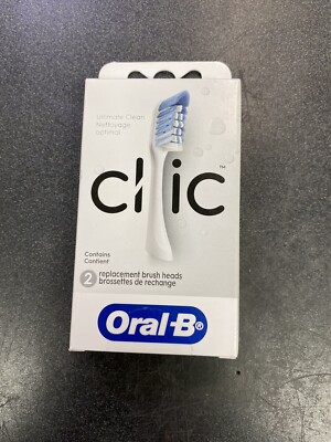 Oral-B Clic Ultimate Clean Replacement Brush Heads - 2 Pack (Black)