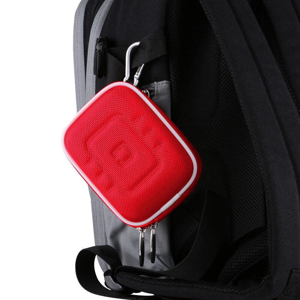 Red Nylon Compact Camera Case Pouch Bag w/ Clip For Canon Powershot ELPH 360 HS - Image 3 of 4