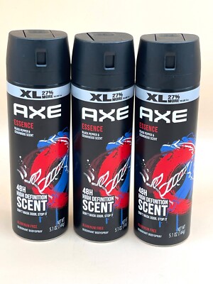 AXE Essence Black Pepper & Cedarwood Deodorant Body Spray  XL 5.1 oz - 3 PACK