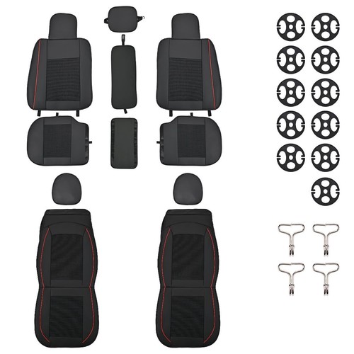 Full Set Car Seat Covers Deluxe Padded PU Cushion For VAUXHALL ASTRA CORSA ADAM - Picture 2 of 12