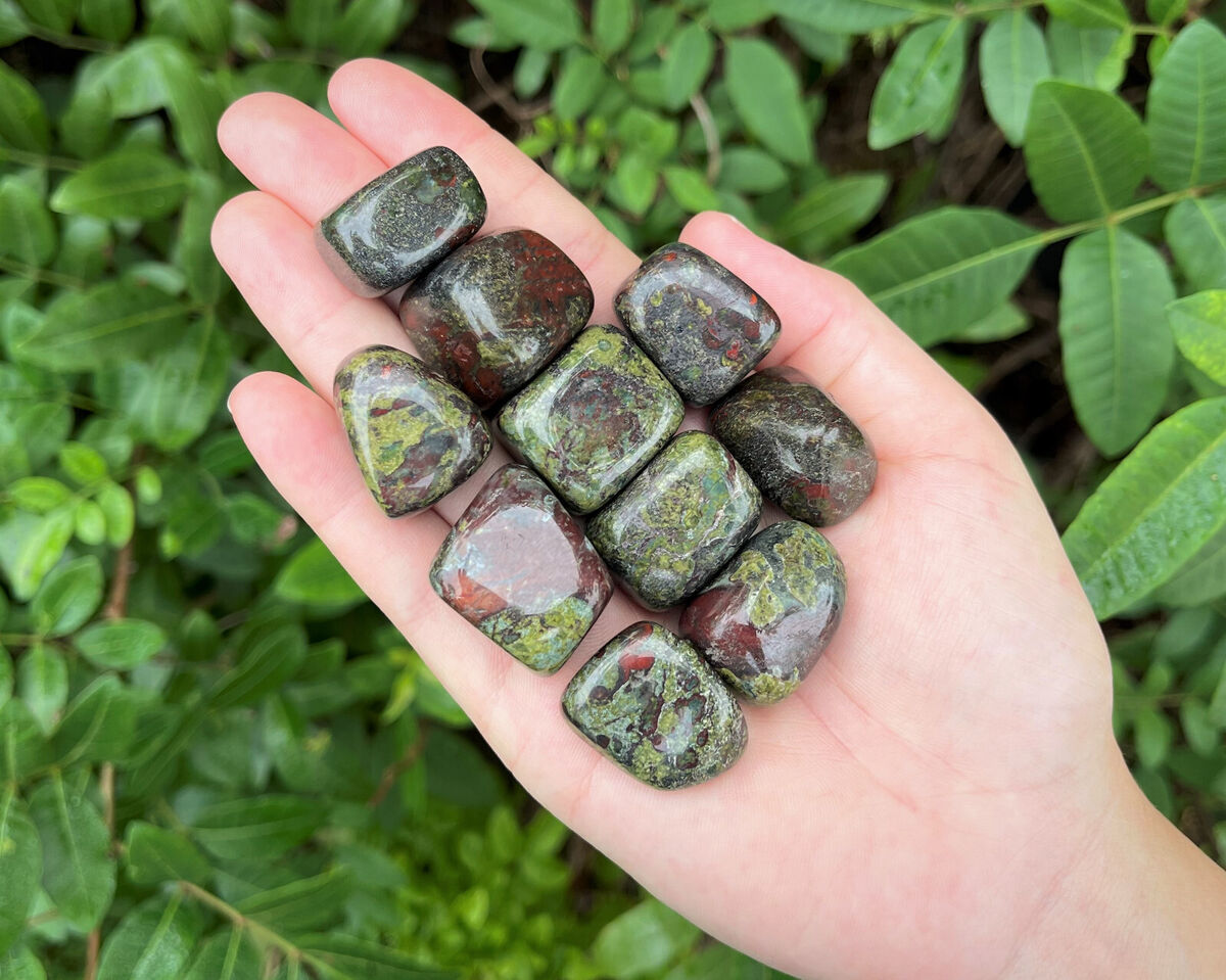 Green Jasper Tumbled Stone, Green Jasper, Tumbled Stones, Jasper