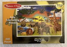 COMPLETE 200 piece Safari Animals puzzle Melissa Doug 14 x 19